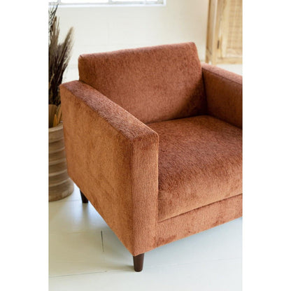 Kalalou - Chenille Boucle Club Chair-Rust - MD1023 - Kalalou - $1097.95