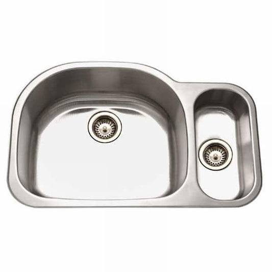 Medallion Series Undermount Stainless Steel 32 in. Double Bowl Kitchen Sink